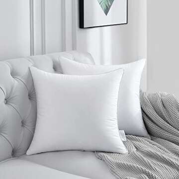 FAVRIQ 20 x 20 Pillow Inserts (Set of 2) - 20 Inch Square Interior Couch Throw Pillow with 100% Cott...