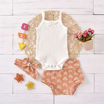 Easisim Baby Girls 3pcs Outfit Set - Stylish & Comfortable