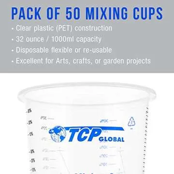 TCP Global 32 Ounce Disposable Mixing Cups - 50 Pack