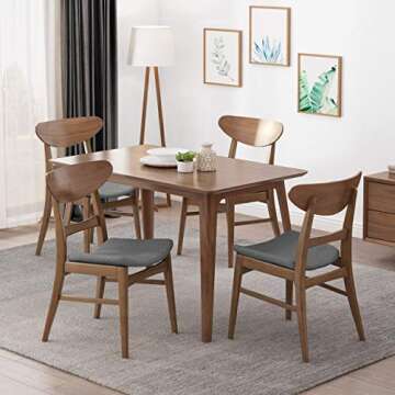 Christopher Knight Home Frances Mid-Century Modern Dining Chairs (Set of 4), 100% Polyester and Rubb...