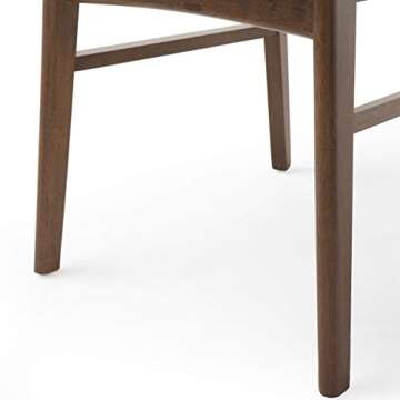 Christopher Knight Home Frances Mid-Century Modern Dining Chairs (Set of 4), 100% Polyester and Rubber Wood, Dark Gray, Walnut