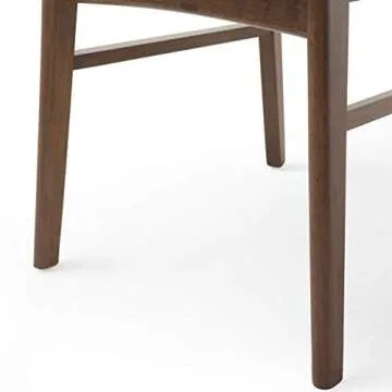 Christopher Knight Home Frances Mid-Century Modern Dining Chairs (Set of 4), 100% Polyester and Rubber Wood, Dark Gray, Walnut