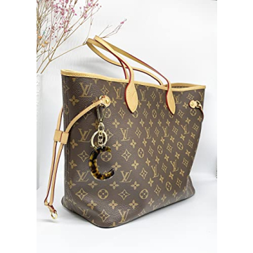 Junyuerly Letter C Key Chains Accessories for Women and Girls, Gold Initial Key Ring Acetate Leopard Pendant for Car Keys