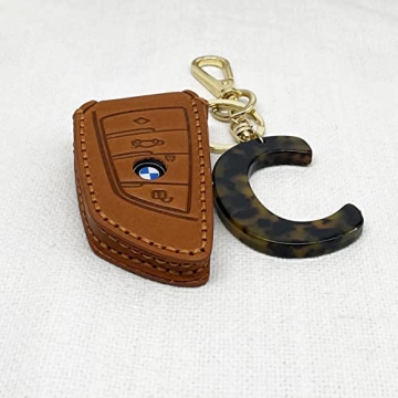 Junyuerly Letter C Key Chains Accessories for Women and Girls, Gold Initial Key Ring Acetate Leopard Pendant for Car Keys