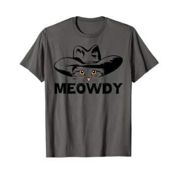 Meowdy - Funny Mashup Between Meow and Howdy - Cat Meme T-Shirt