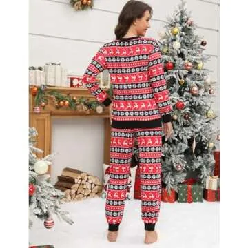 Comfy Ekouaer Christmas Jogger Pajama Sets for Women