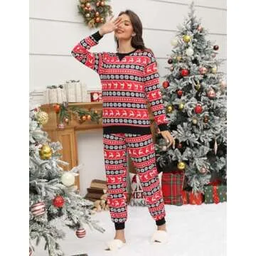 Comfy Ekouaer Christmas Jogger Pajama Sets for Women