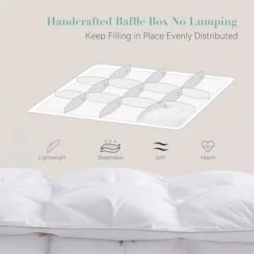 Alanzimo Goose Down Comforter King Size - Luxury All Season Medium Warmth Ultra-Soft 750 Fill-Power White Bedding Down Feathers Duvet Inserts with 8 Tabs- 65 Oz Fluffy,106x90 Pinch Pleat Design