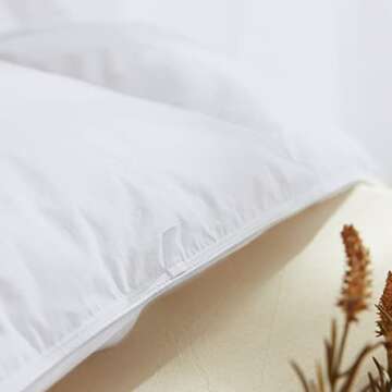 Alanzimo Goose Down Comforter King Size - Luxury All Season Medium Warmth Ultra-Soft 750 Fill-Power White Bedding Down Feathers Duvet Inserts with 8 Tabs- 65 Oz Fluffy,106x90 Pinch Pleat Design