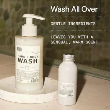 DedCool Hand + Body Wash (Milk, 8.5 fl oz) Natural Hydrating Body Wash Pump, Liquid Hand & Body Soap, Moisturizing Hand & Body Cleanser, Cruelty-free & Vegan, Non-Toxic, Luxury Fragrance