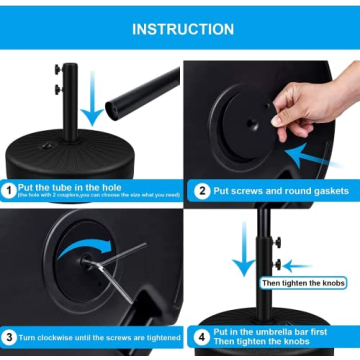 Durable 20 Inch Fillable Umbrella Base for Outdoor Use