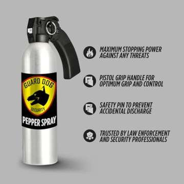 Guard Dog Security Pepper Spray Self Defense 24 oz, Maximum Strength Self-Defense Spray with Pistol ...