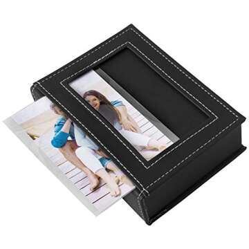 Black Faux Leather Photo Box for Personalized Memories