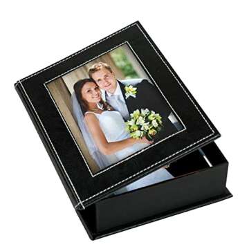 Black Faux Leather Photo Box for Personalized Memories