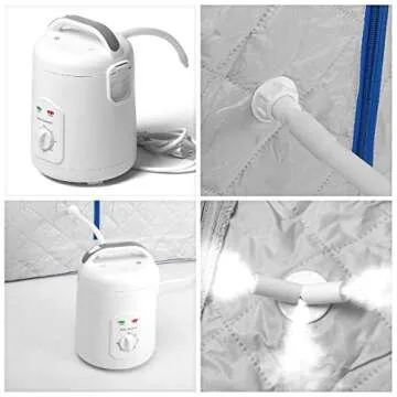 Durherm Portable Personal Therapeutic Spa Home Steam Sauna Weight Loss Slimming Detox (Blue Outline)