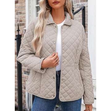 Dokotoo Plus Size Fall Jackets for Women - Cozy Quilted Outerwear for Chilly Days