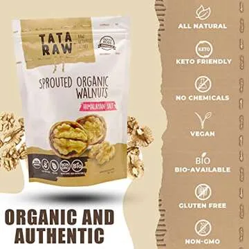 TATA RAW - Sprouted Organic Walnuts - Himalayan Salt (1 lb)