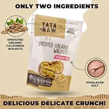 TATA RAW - Sprouted Organic Walnuts - Himalayan Salt (1 lb)
