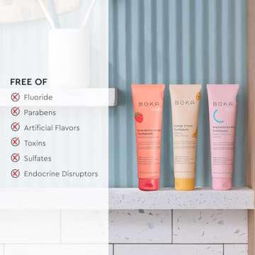 Boka Fluoride Free Toothpaste Nano Hydroxyapatite, Helps Remineralize, Appropriate for Sensitive Tee...