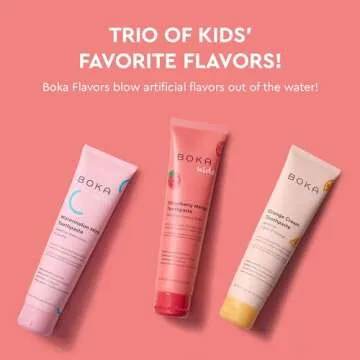 Boka Fluoride Free Toothpaste Nano Hydroxyapatite, Helps Remineralize, Appropriate for Sensitive Teeth, Whitening-for Adult, Kids Oral Care-Orange Cream, Watermelon Mint, Strawberry Mango, 4oz 3Pk