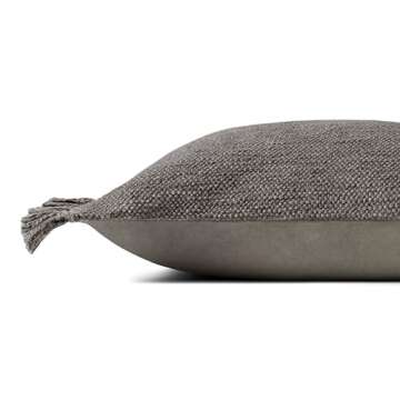 Loloi Magnolia Home by Joanna Gaines Jett Collection PMH0063 Grey 13'' x 21'' Cover Only Pillow