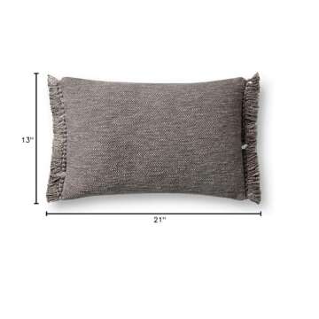 Loloi Magnolia Home by Joanna Gaines Jett Collection PMH0063 Grey 13'' x 21'' Cover Only Pillow