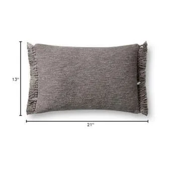 Loloi Magnolia Home by Joanna Gaines Jett Collection PMH0063 Grey 13'' x 21'' Cover Only Pillow