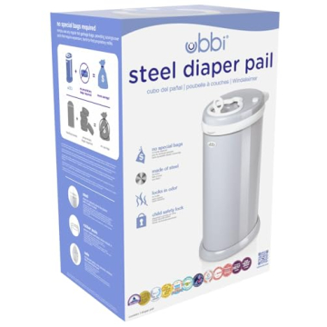 Ubbi Steel Diaper Pail - Award Winning Odor Control