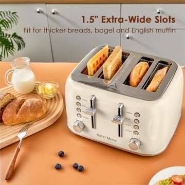 Roter Mond Retro 4 Slice Toaster with Extra Wide Slots