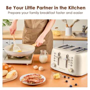 Roter Mond Retro 4 Slice Toaster with Extra Wide Slots