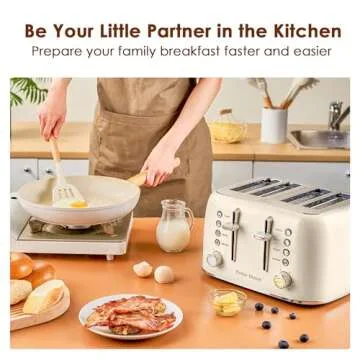 Roter Mond Retro 4 Slice Toaster with Extra Wide Slots