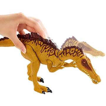 Jurassic World Mega Dual Attack Suchomimus - Multicolor Action Figure Toy, 14.5" Dinosaur, Ages 4+
