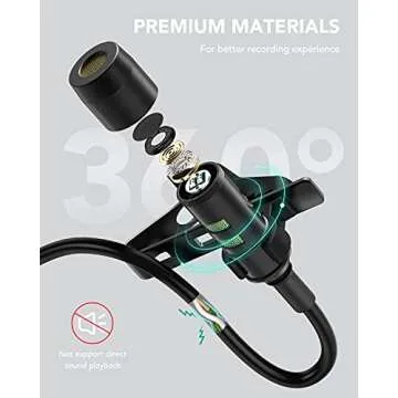 PoP voice Upgraded Lavalier Lapel Microphone, Omnidirectional Condenser Mic for Apple iPhone iPad Mac Android Smartphones, Youtube, Interview, Studio, Video, Recording,Noise Cancelling Mic