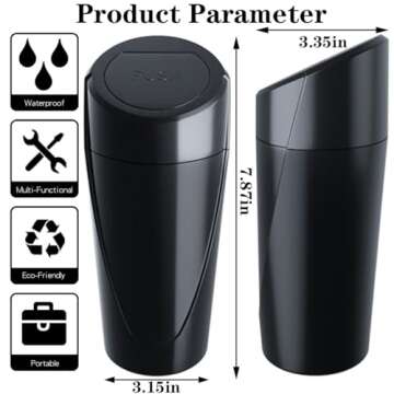 SGLRT Car Trash Can Bin - Stylish Leakproof Vehicle Trash Can