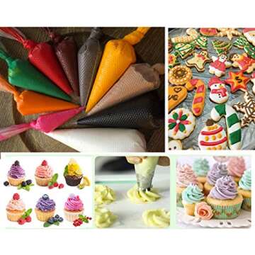 200pcs/set Disposable Pastry Bag Icing Piping Bag Cake Cupcake Decorating Bags