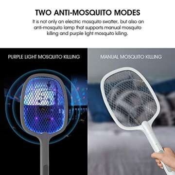 imirror Bug Zapper Racket - 2 in 1 Electric Fly Swatter