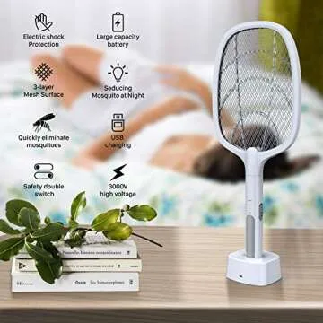 imirror Bug Zapper Racket - 2 in 1 Electric Fly Swatter