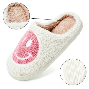 KEYUSHOP Happy Face Slippers for Kids Soft Warm Anti-Slip