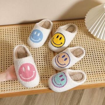 KEYUSHOP Happy Face Slippers for Kids Soft Warm Anti-Slip