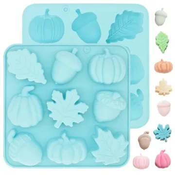 Dohia Fall Silicone Mold - 3D Pumpkin & Leaf Candy Mold for Baking
