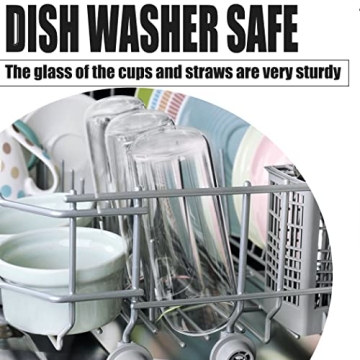 Durable 24oz Glass Can Tumblers with Lids and Straws