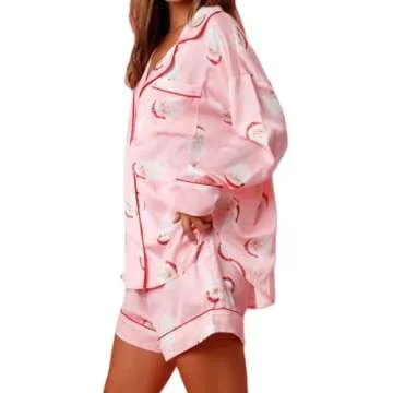 Yiulangde Women Christmas Pajamas Shorts Sets for Festive Comfort