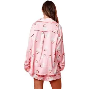 Yiulangde Women Christmas Pajamas Shorts Sets for Festive Comfort