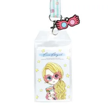 Harry Potter Luna Lovegood Character Inspired Lanyard ID Badge Holder with 2" Rubber Spectrespecs Ch...