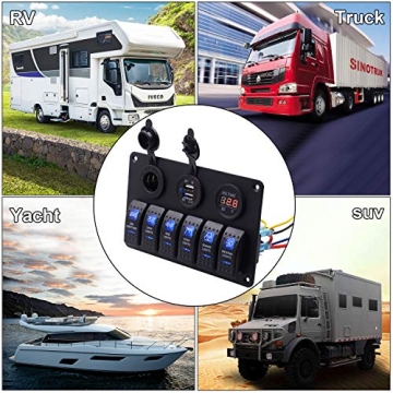 Shop BlueFire 6 Gang Rocker Switch Panel for RVs and Boats