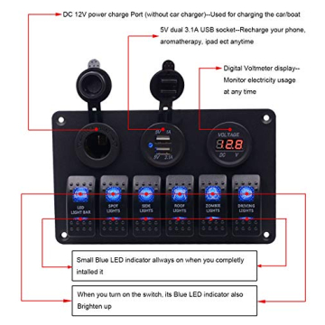 Shop BlueFire 6 Gang Rocker Switch Panel for RVs and Boats