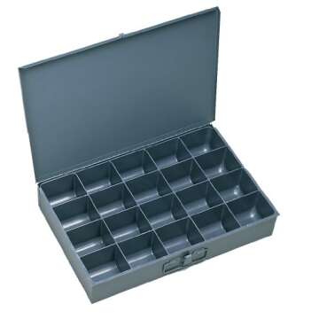 Durham 111-95-IND Gray Cold Rolled Steel Individual Large Scoop Box, 18" Width x 3" Height x 12" Dep...