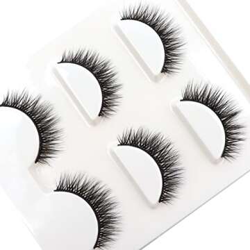 Lashes 3D False Eyelashes, Lashes Natural Look 3 Pairs Wispy Eyelashes Fluffy Volume Cat Eye Lashes