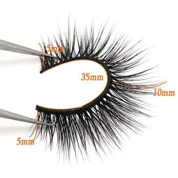 Lashes 3D False Eyelashes, Lashes Natural Look 3 Pairs Wispy Eyelashes Fluffy Volume Cat Eye Lashes