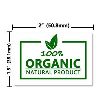 Top label 100 percent Organic Label Stickers, Organic Food Rotation Labels, 2 X 1.5 Inch Stickers, 5...